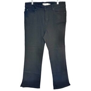 Tahari Women's Phoebe Black High Rise Crop Miniboot Denim Jeans Slit Size 12/31